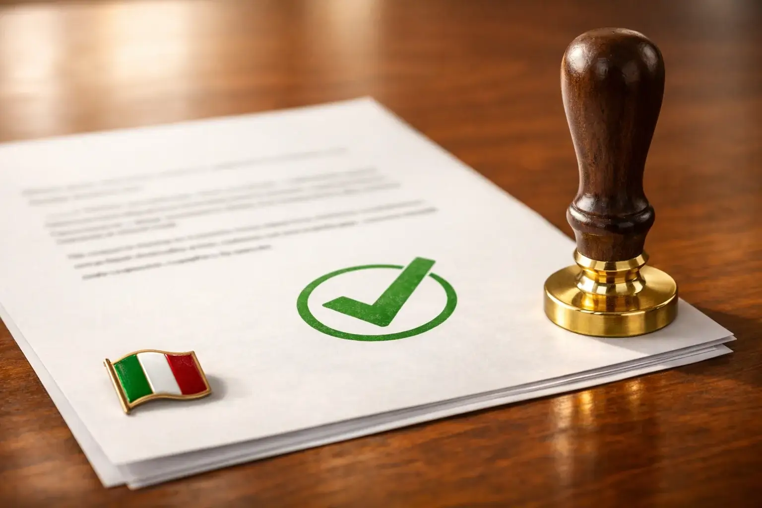 Documento ufficiale con timbro di approvazione su una scrivania, simbolo della licenza ADM per le scommesse in Italia