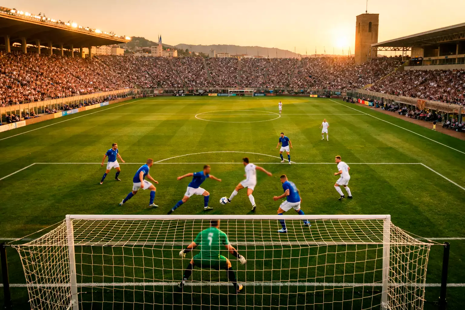 Partita di calcio Serie A vista dalle tribune